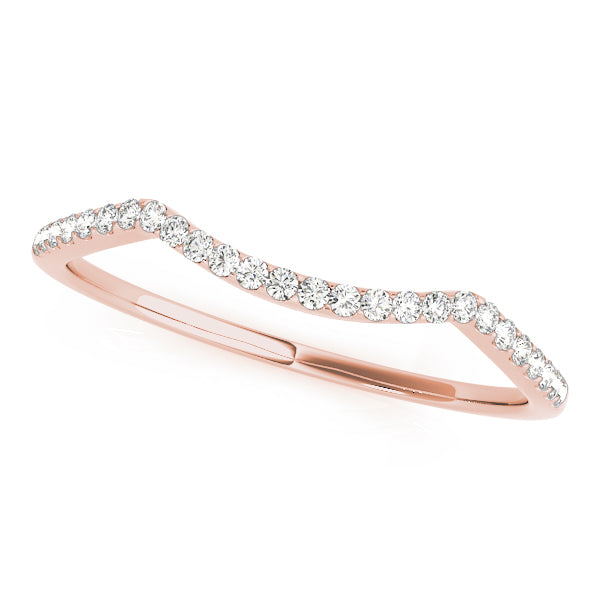 Single Row Curved Half Eternity Ring in Gold & Platinum