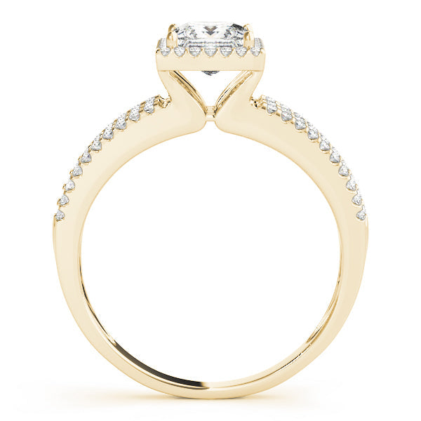Statement Halo Princess Diamond Engagement Ring in 10K/14K gold and platinum with certified lab-grown or natural diamonds