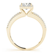 Statement Halo Princess Diamond Engagement Ring in 10K/14K gold and platinum with certified lab-grown or natural diamonds