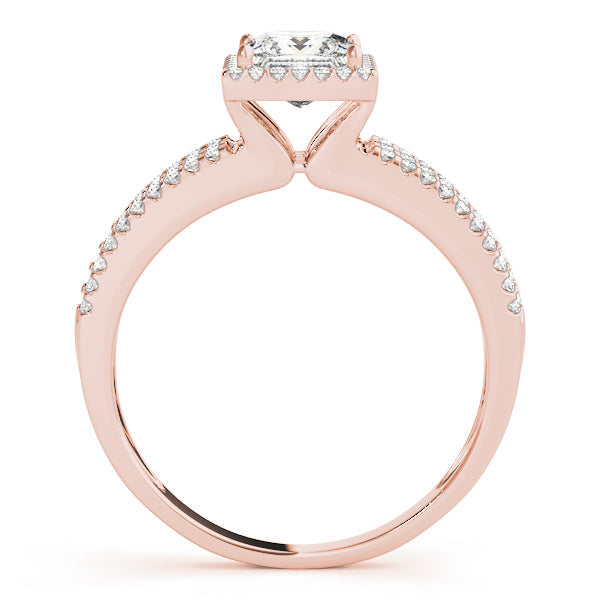 Statement Halo Princess Diamond Engagement Ring in 10K/14K gold and platinum with certified lab-grown or natural diamonds