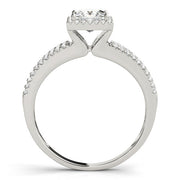 Statement Halo Princess Diamond Engagement Ring in 10K/14K gold and platinum with certified lab-grown or natural diamonds