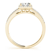 Lustrous Halo Princess Diamond Engagement Ring in 10K/14K gold and platinum with certified lab-grown or natural diamonds
