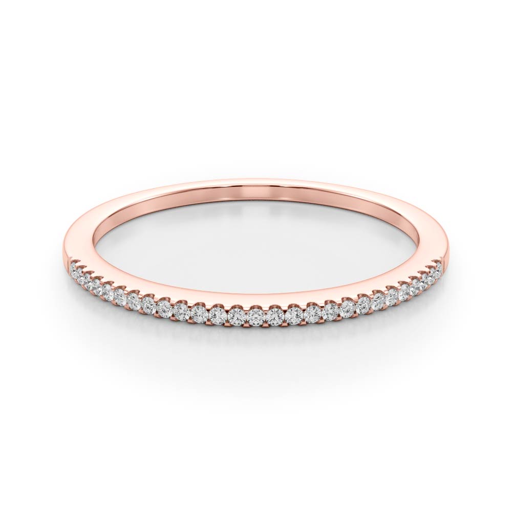 Shared Prong Half Eternity Ring in Gold & Platinum