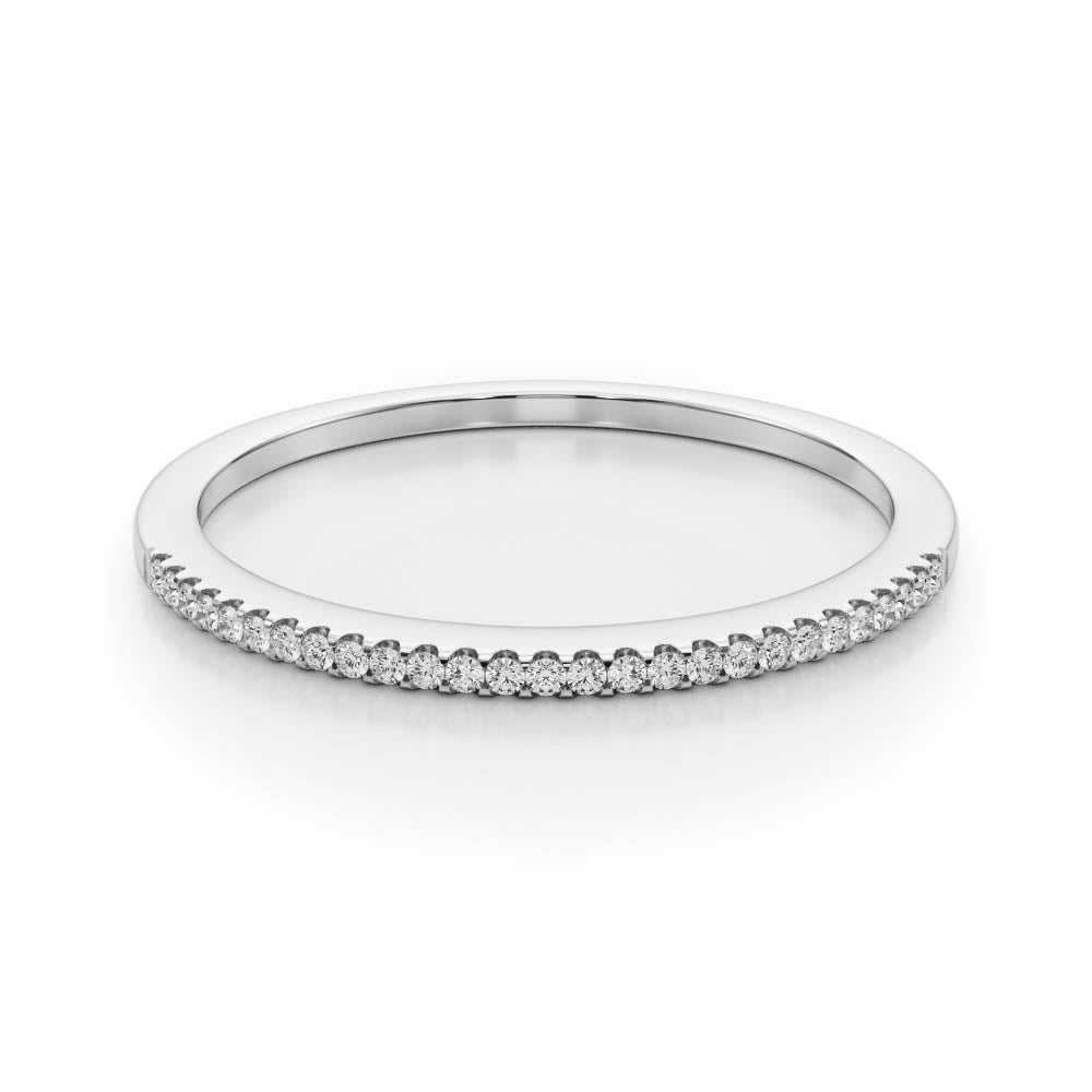 Shared Prong Half Eternity Ring in Gold & Platinum