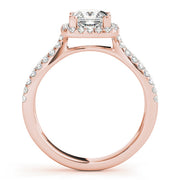 Celestial Halo Princess Diamond Engagement Ring in 10K/14K gold and platinum with certified lab-grown or natural diamonds