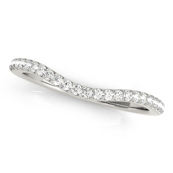 Curved Half Eternity Ring in Gold & Platinum