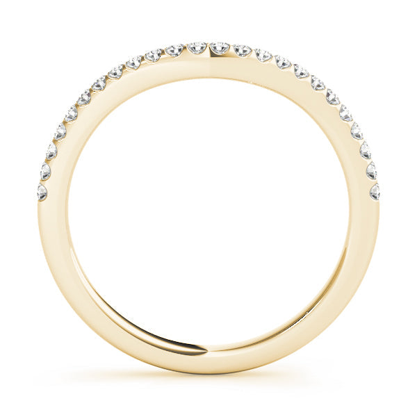 Curved Half Eternity Ring in Gold & Platinum