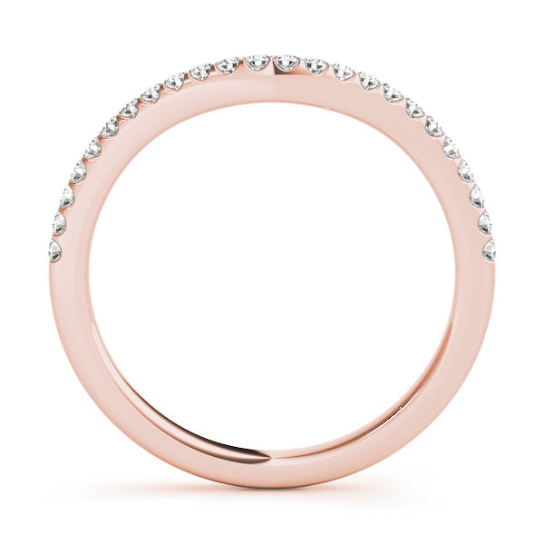 Curved Half Eternity Ring in Gold & Platinum