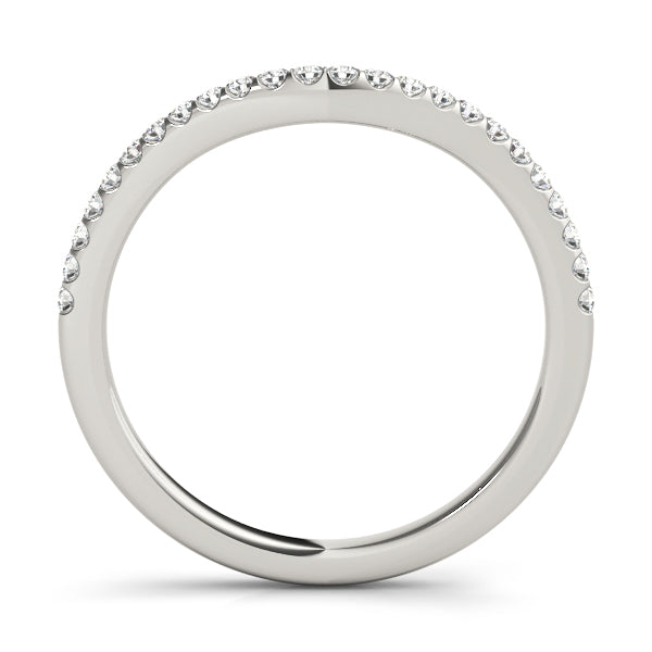 Curved Half Eternity Ring in Gold & Platinum