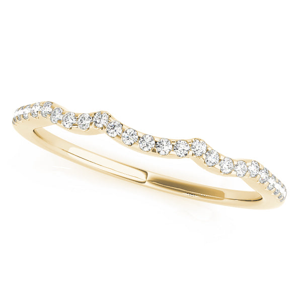 Single Row Curved Half Eternity Ring in 10K/14K gold and platinum with certified lab-grown or natural diamonds