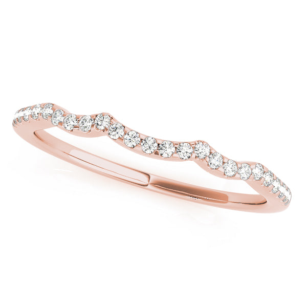 Single Row Curved Half Eternity Ring in Gold & Platinum