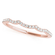 Single Row Curved Half Eternity Ring in Gold & Platinum