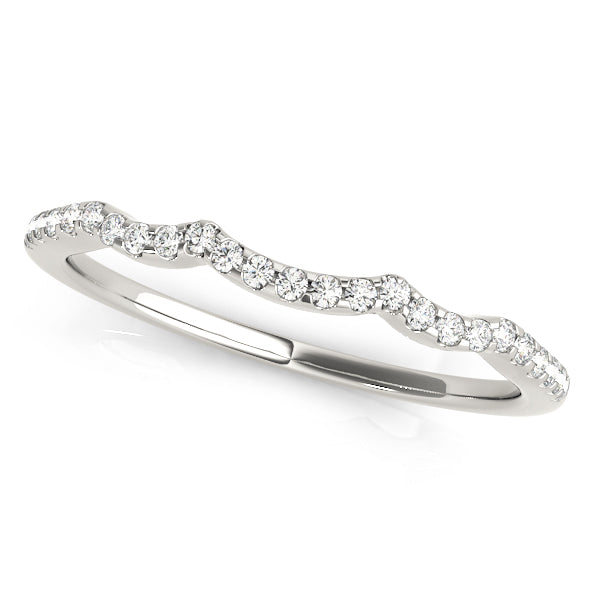 Single Row Curved Half Eternity Ring in Gold & Platinum