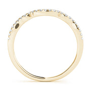 Single Row Curved Half Eternity Ring in Gold & Platinum
