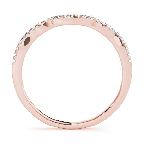 Single Row Curved Half Eternity Ring in Gold & Platinum