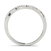 Single Row Curved Half Eternity Ring in Gold & Platinum