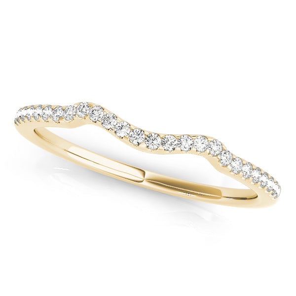 Curved Half Eternity Ring in 10K/14K gold and platinum with certified lab-grown or natural diamonds