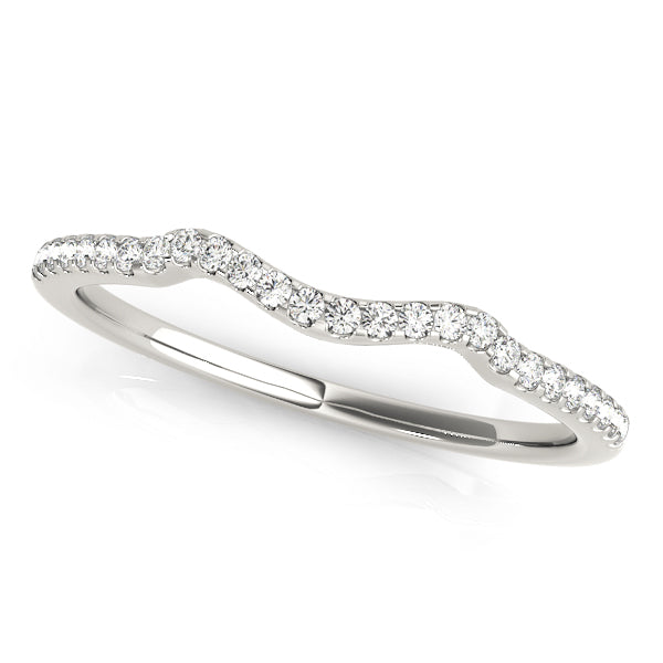 Curved Half Eternity Ring in Gold & Platinum