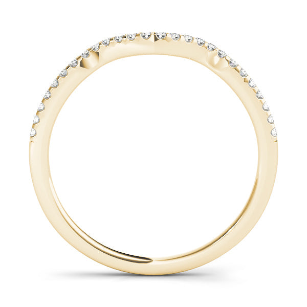Curved Half Eternity Ring in Gold & Platinum