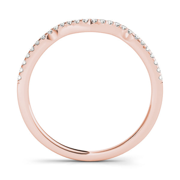 Curved Half Eternity Ring in Gold & Platinum