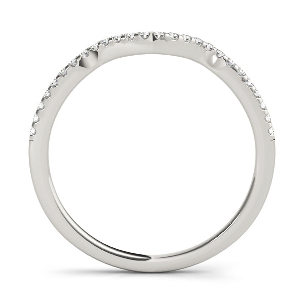 Curved Half Eternity Ring in Gold & Platinum