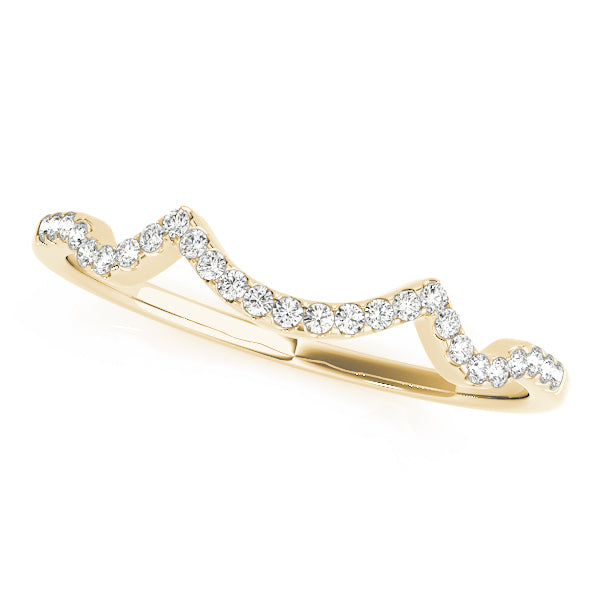 Curved Bands Half Eternity Ring in 10K/14K gold and platinum with certified lab-grown or natural diamonds
