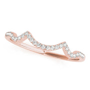 Curved Bands Half Eternity Ring in Gold & Platinum