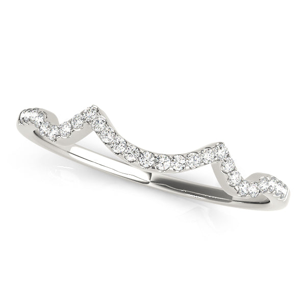Curved Bands Half Eternity Ring in Gold & Platinum