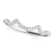 Curved Bands Half Eternity Ring in Gold & Platinum
