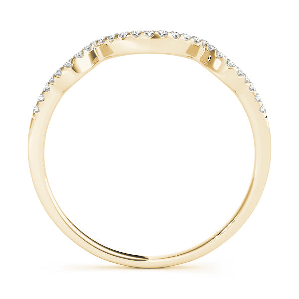 Curved Bands Half Eternity Ring in Gold & Platinum
