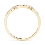 Curved Bands Half Eternity Ring in Gold & Platinum
