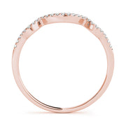 Curved Bands Half Eternity Ring in Gold & Platinum
