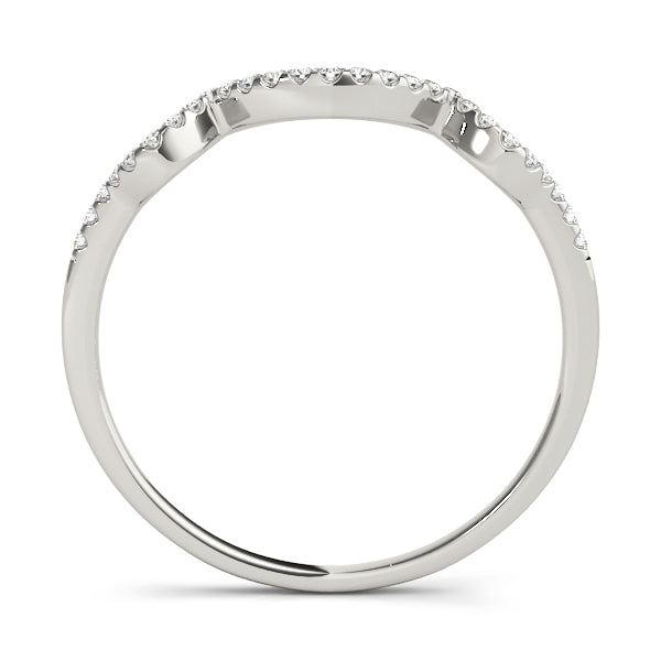 Curved Bands Half Eternity Ring in Gold & Platinum