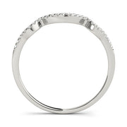 Curved Bands Half Eternity Ring in Gold & Platinum