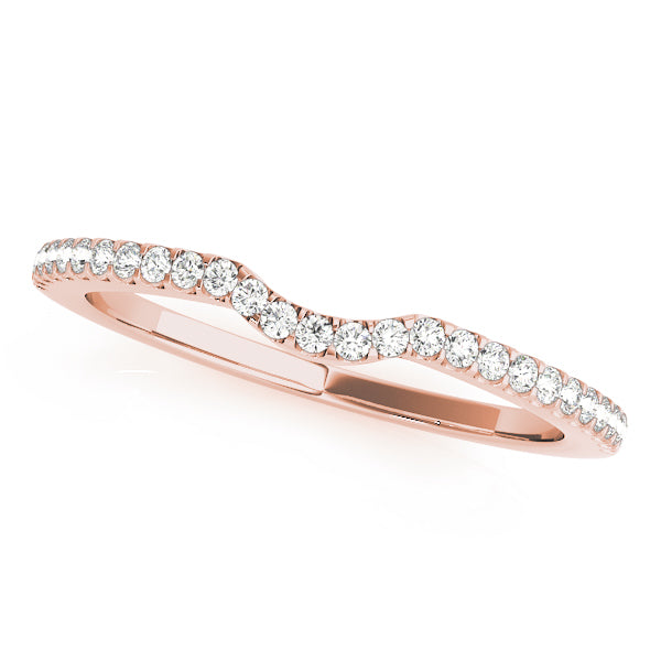 Curved Bands Half Eternity Ring in Gold & Platinum