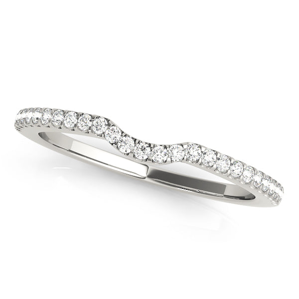 Curved Bands Half Eternity Ring in Gold & Platinum