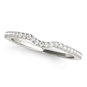 Curved Bands Half Eternity Ring in Gold & Platinum