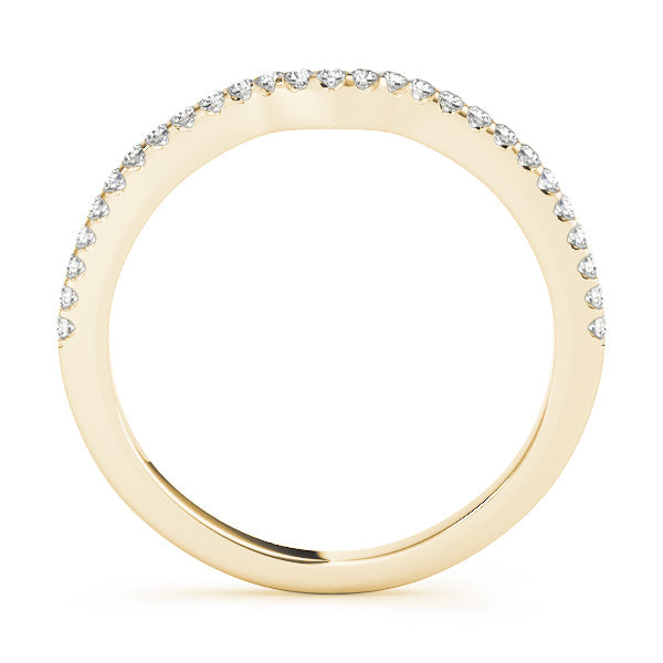 Curved Bands Half Eternity Ring in Gold & Platinum