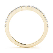 Curved Bands Half Eternity Ring in Gold & Platinum