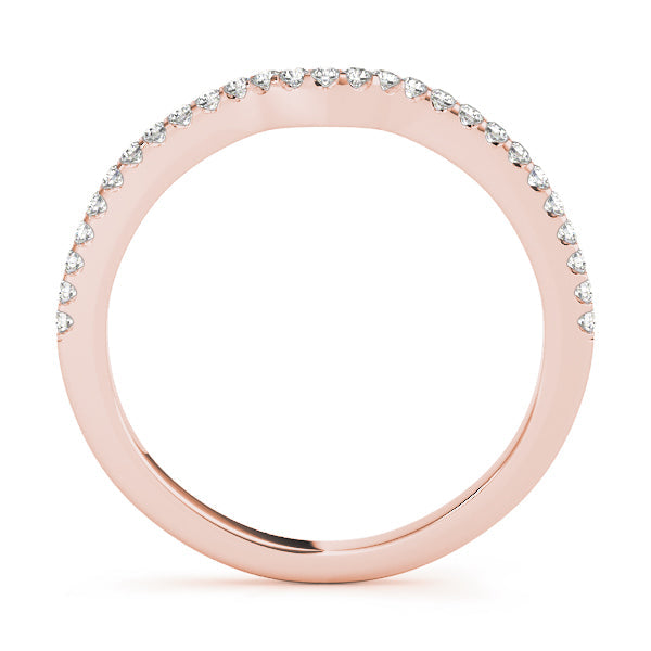 Curved Bands Half Eternity Ring in Gold & Platinum