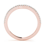 Curved Bands Half Eternity Ring in Gold & Platinum