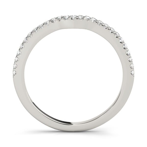 Curved Bands Half Eternity Ring in Gold & Platinum