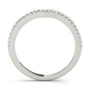 Curved Bands Half Eternity Ring in Gold & Platinum