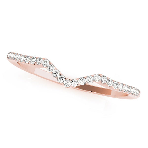 Single Row Curved Half Eternity Ring in Gold & Platinum