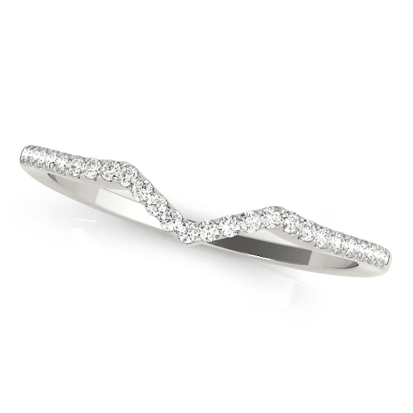 Single Row Curved Half Eternity Ring in Gold & Platinum