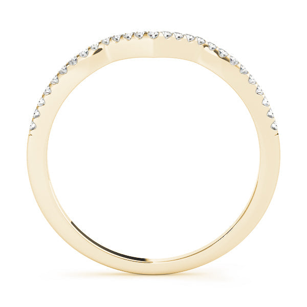Single Row Curved Half Eternity Ring in Gold & Platinum