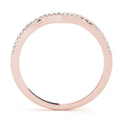 Single Row Curved Half Eternity Ring in Gold & Platinum