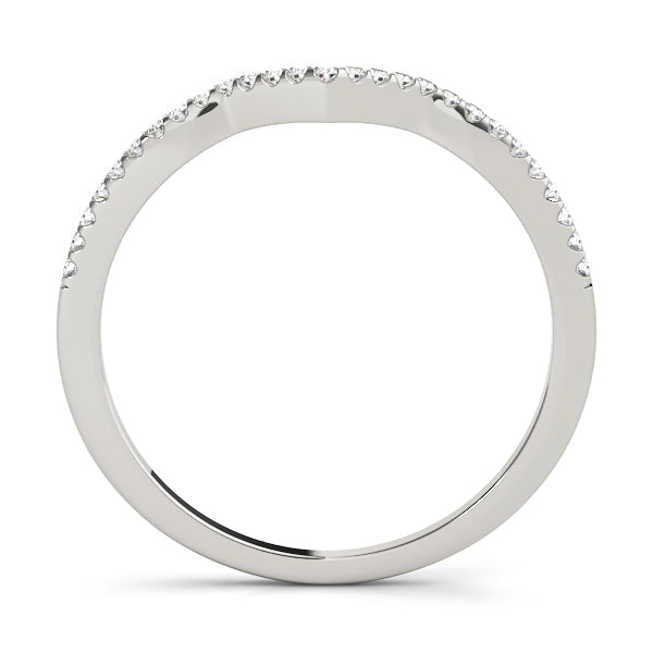 Single Row Curved Half Eternity Ring in Gold & Platinum