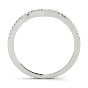 Single Row Curved Half Eternity Ring in Gold & Platinum