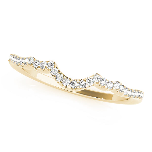 Curved Half Eternity Ring in 10K/14K gold and platinum with certified lab-grown or natural diamonds